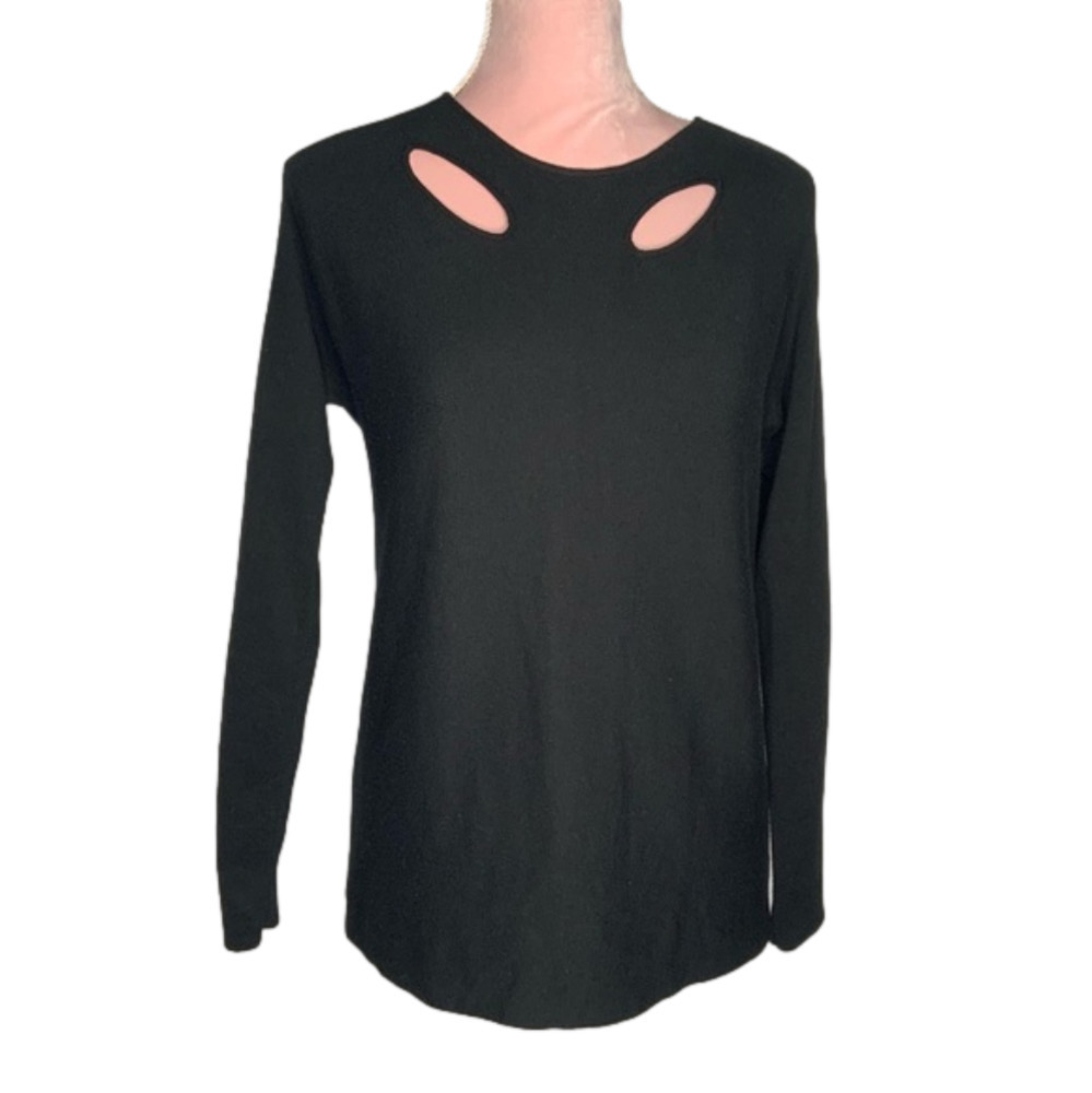 Maje black‎ cut-out sweater.